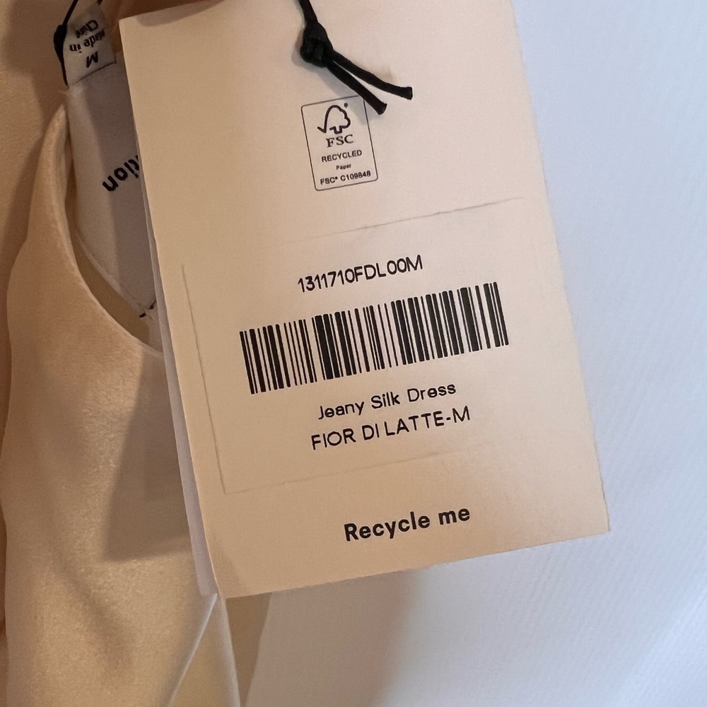 NWT REFORMATION Jeany‎ Silk Maxi Dress in Fior Di Latte. Size Medium - Picture 13 of 13